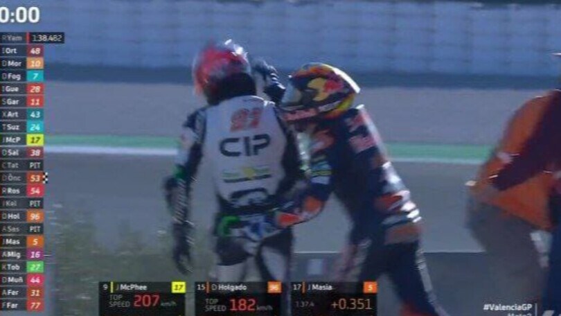 Moto3 Valencia: Toba e Masia, rissa a bordo pista nelle FP3