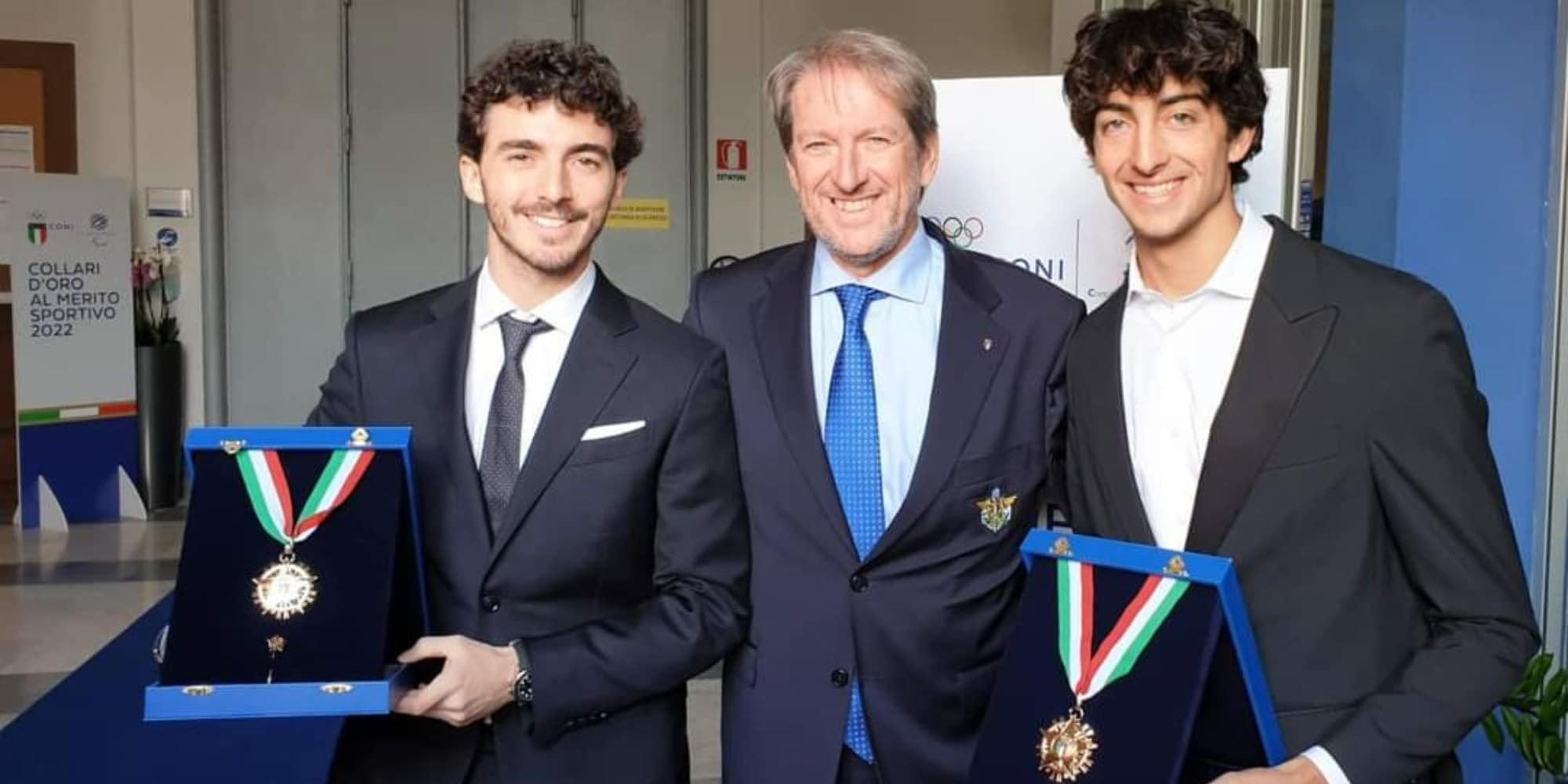 Francesco Bagnaia e Andrea Verona premiati con i Collari d'Oro del CONI