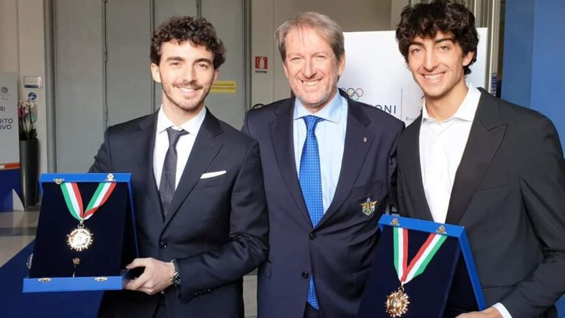 Francesco Bagnaia e Andrea Verona premiati con i Collari d'Oro del CONI
