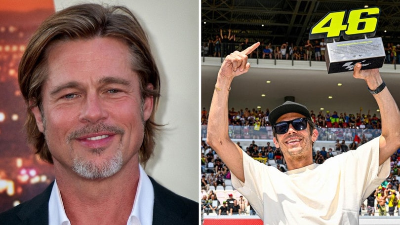 MotoGP: Brad Pitt e la voglia di essere come... Valentino Rossi!