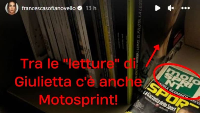 MotoGP, Valentino Rossi: tra le "letture" di Giulietta c'è anche Motosprint