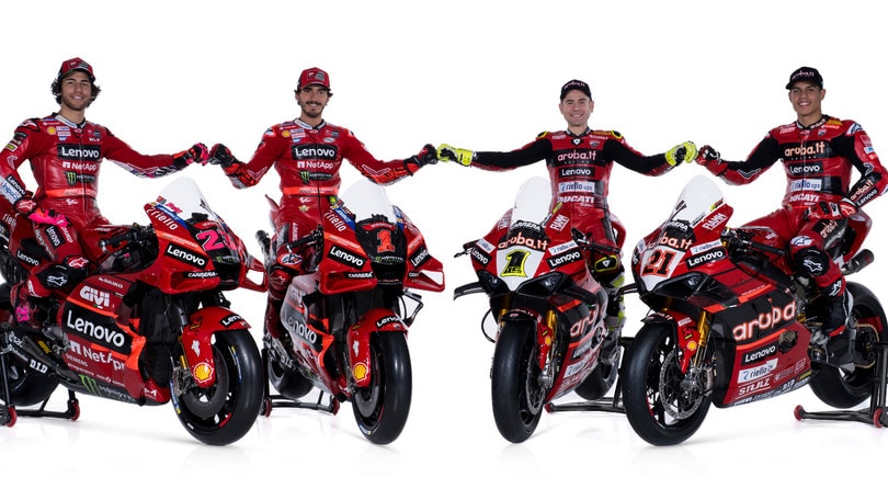 Ducati si presenta in vista del 2023, Bagnaia e Bautista con il numero "1"