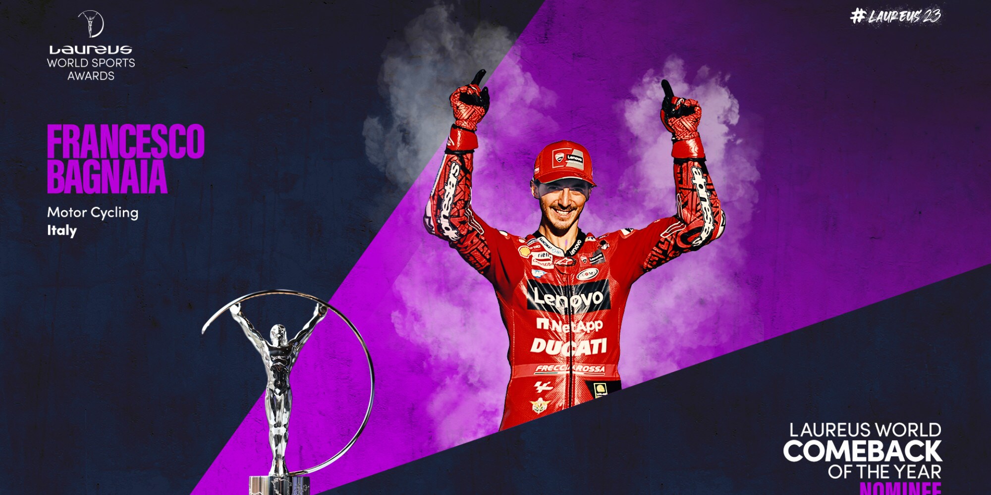 MotoGP, Francesco Bagnaia candidato ai Laureus World Sports Awards