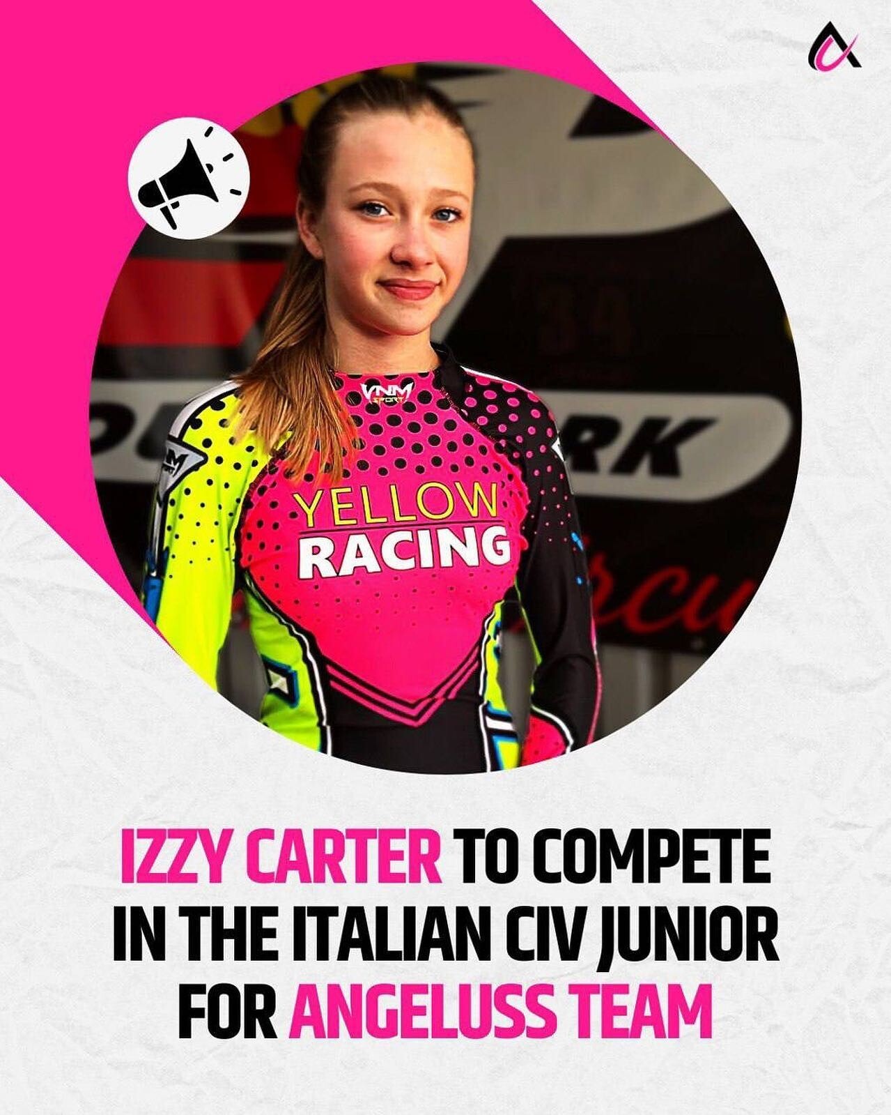 Izzy Carter, la giovane pilota che vuole diventare Valentino Rossi