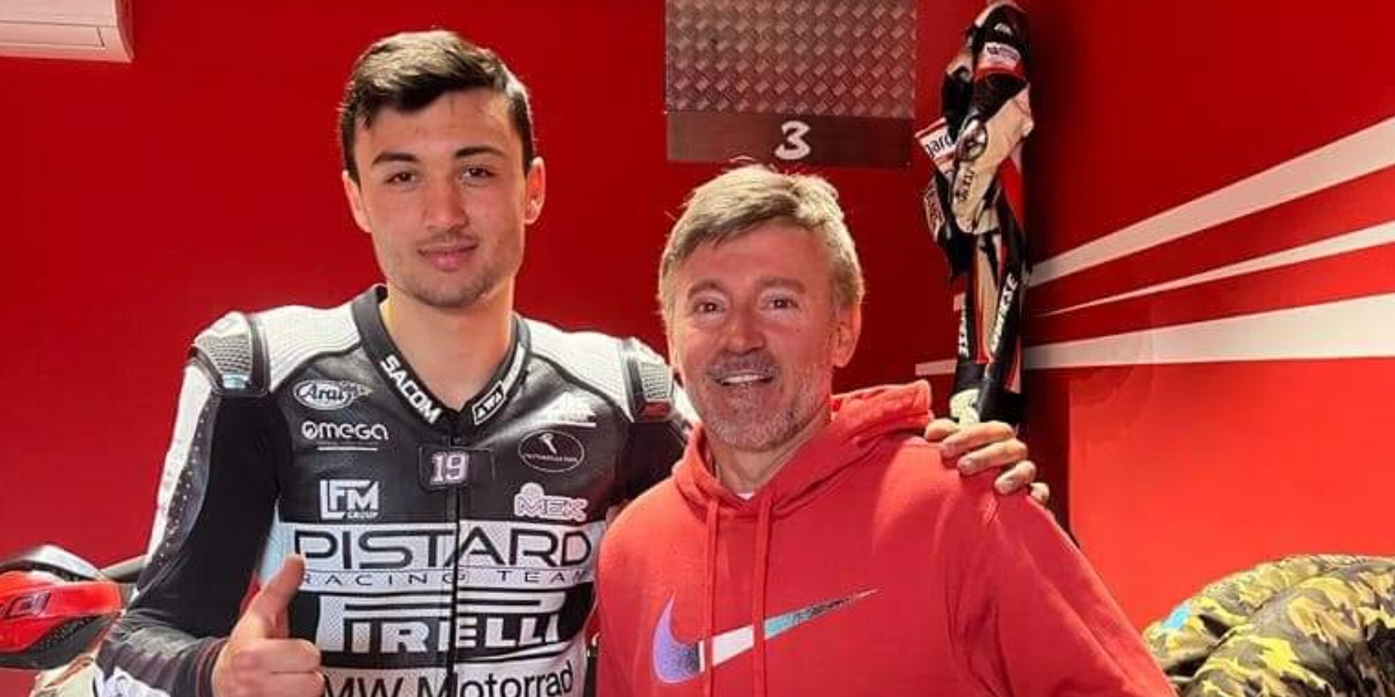 Gabriele Giannini, giornata di allenamento col maestro Max Biaggi