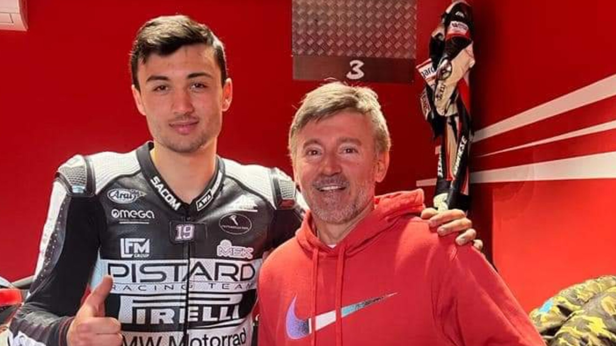 Gabriele Giannini, giornata di allenamento col maestro Max Biaggi