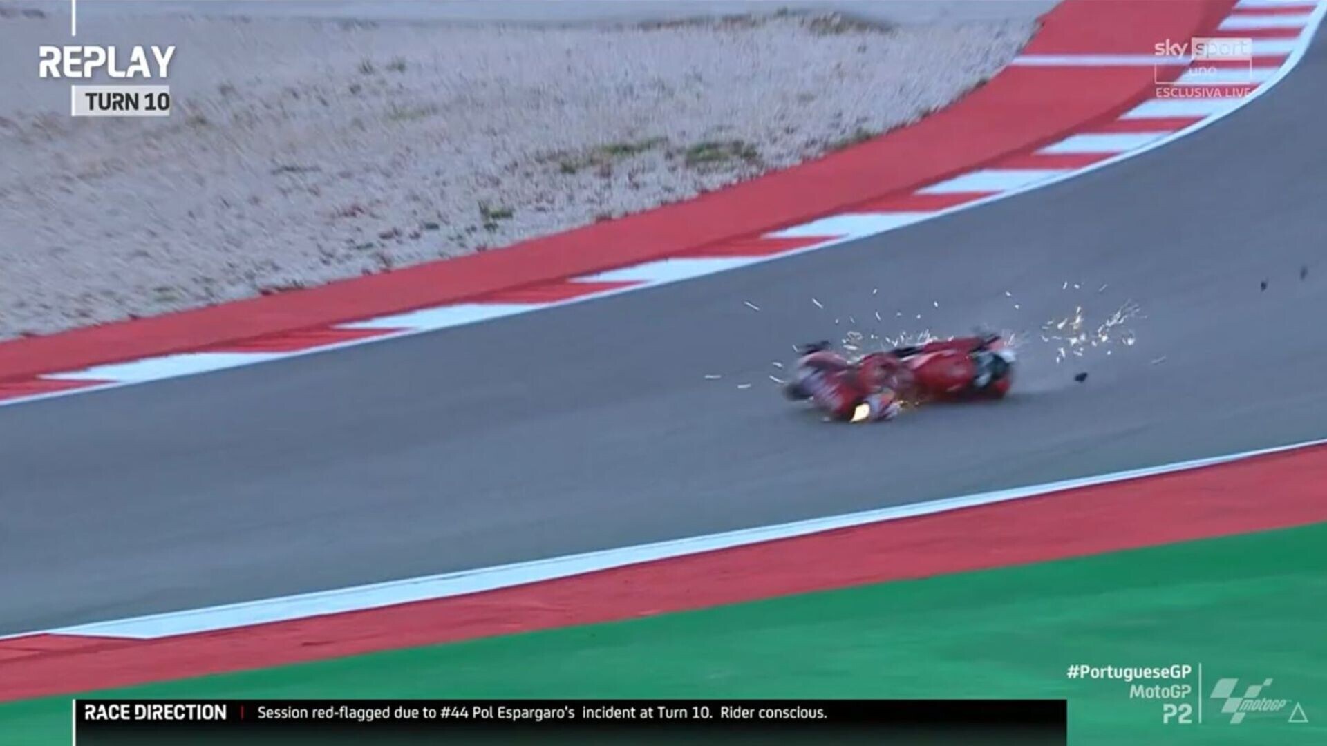 MotoGP Portimao: ecco il violento Highside di Pol Espargarò