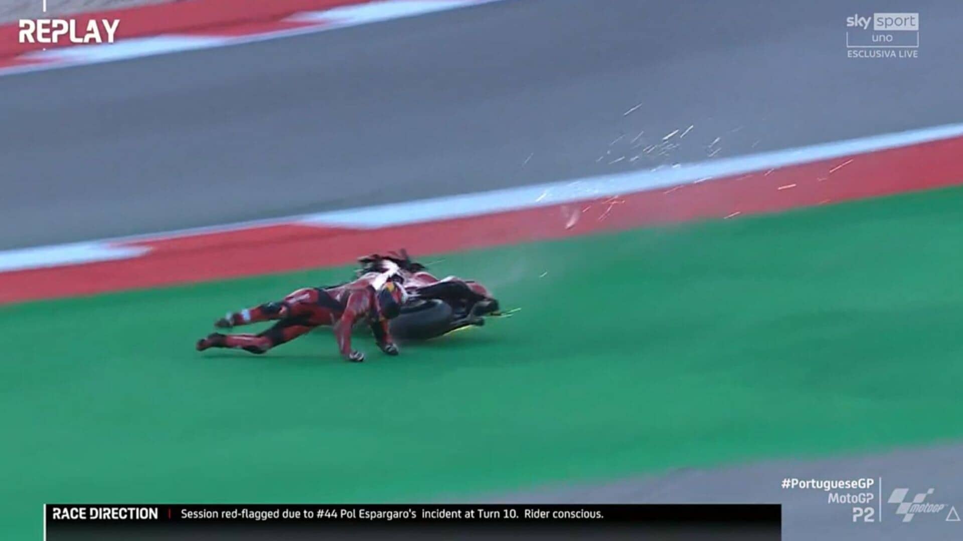 MotoGP Portimao: ecco il violento Highside di Pol Espargarò