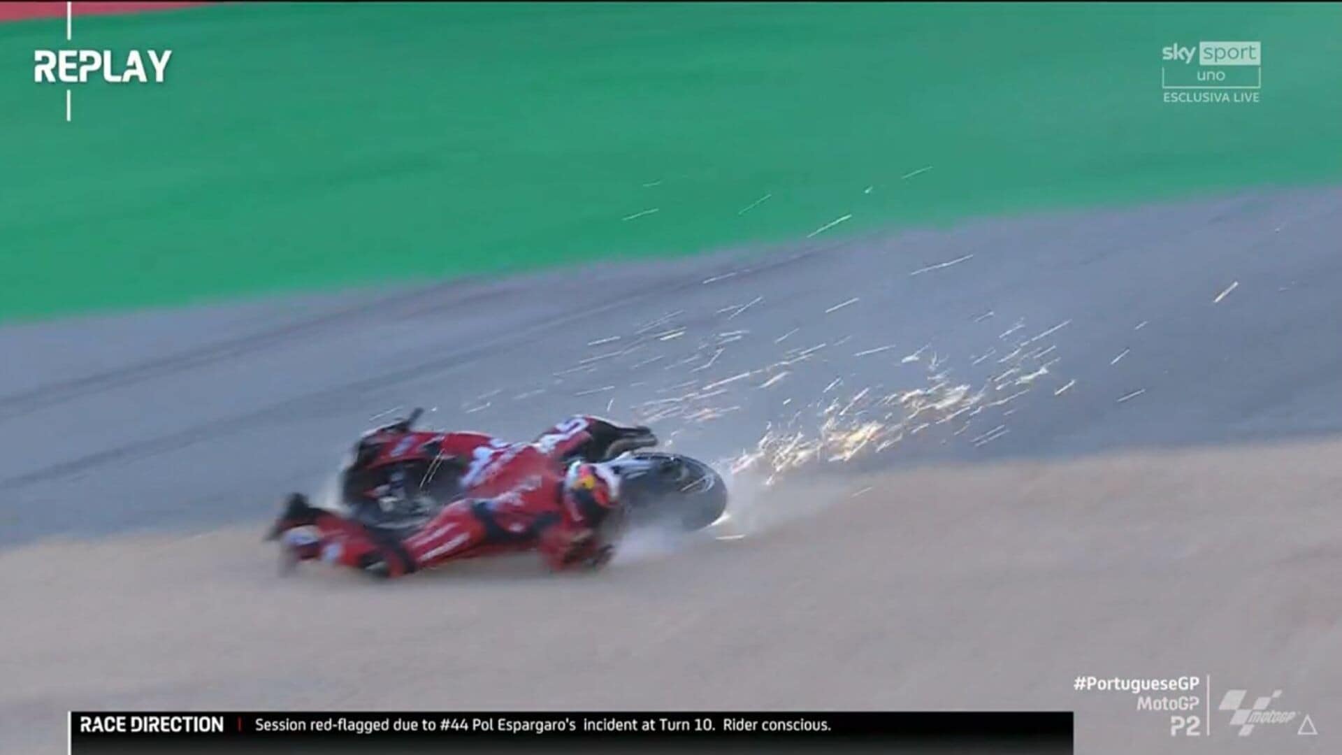 MotoGP Portimao: ecco il violento Highside di Pol Espargarò