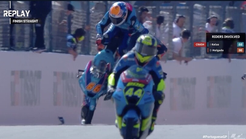 Moto3 Portimao: lo spaventoso incidente di Kelso dopo il traguardo