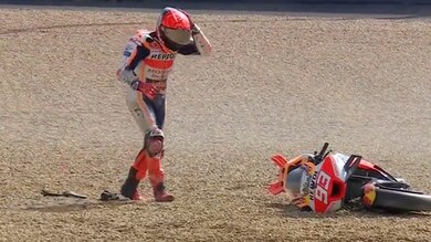 Marquez cade nelle Prove Libere di Le Mans