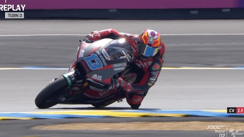 Moto2, Vietti e il salvataggio da acrobata: la sequenza