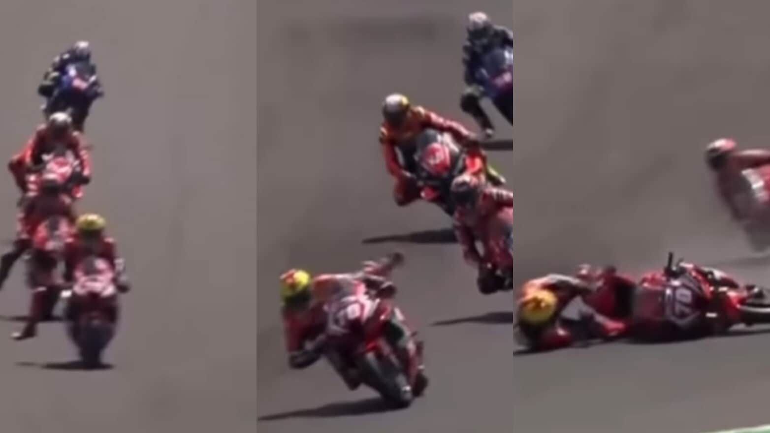 Luca Vitali, che spavento: il semimanubrio si spezza in staccata