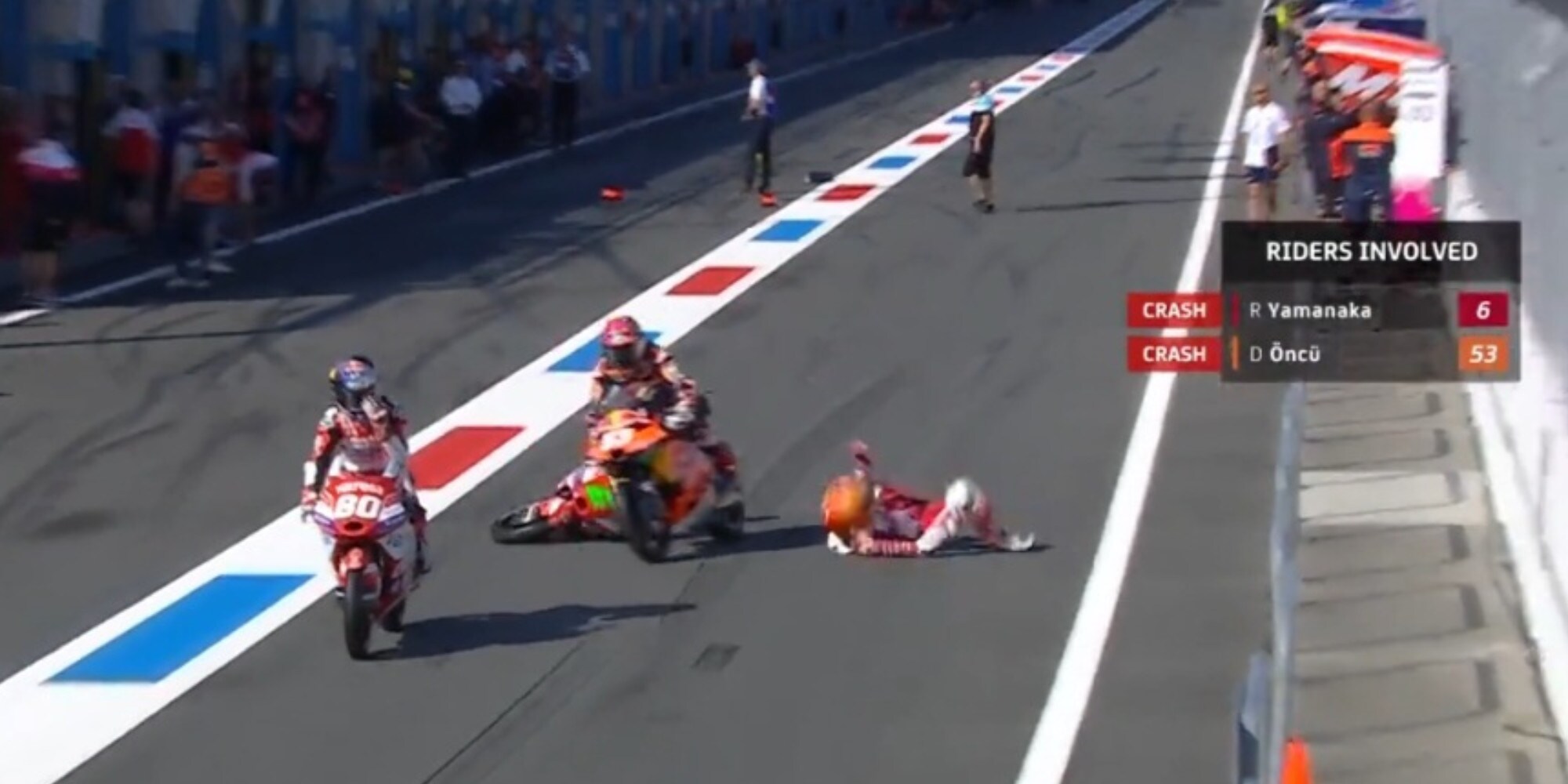 Moto3, l’incredibile incidente causato da Yamanaka in pit lane