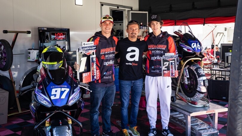 MotoAmerica: la doppietta Aprilia a Laguna Seca, davanti a Max Biaggi