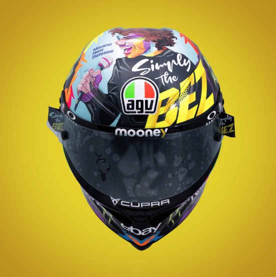 Bezzecchi, il casco celebrativo per il GP di San Marino
