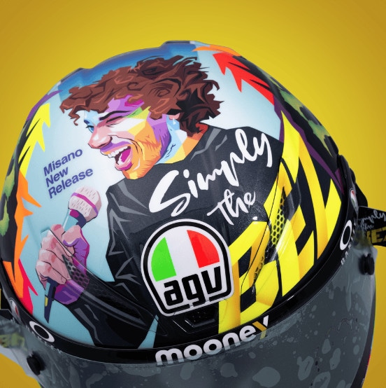 Bezzecchi, il casco celebrativo per il GP di San Marino