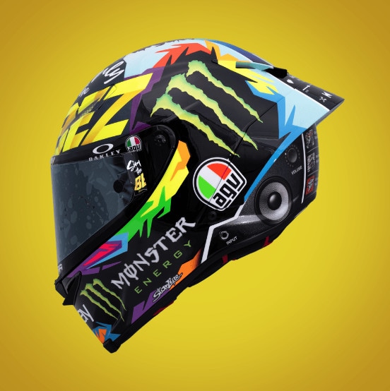 Bezzecchi, il casco celebrativo per il GP di San Marino