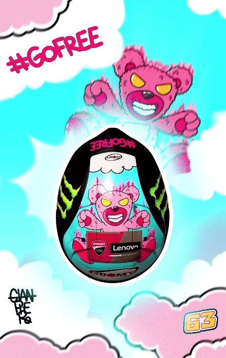 Bagnaia, il casco celebrativo per il GP di San Marino