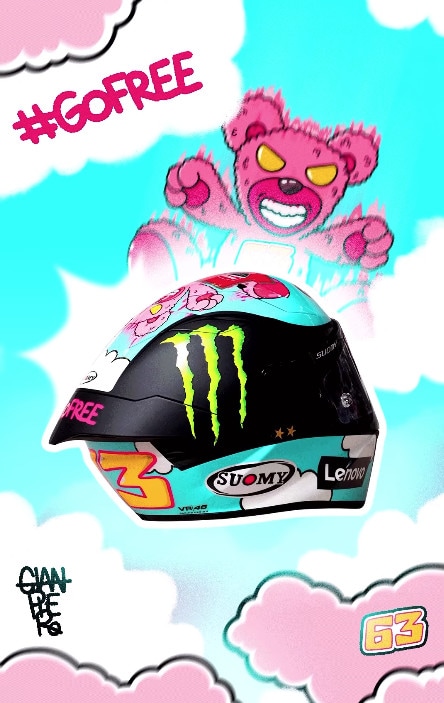 Bagnaia, il casco celebrativo per il GP di San Marino