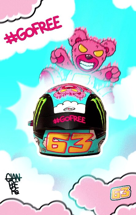 Bagnaia, il casco celebrativo per il GP di San Marino