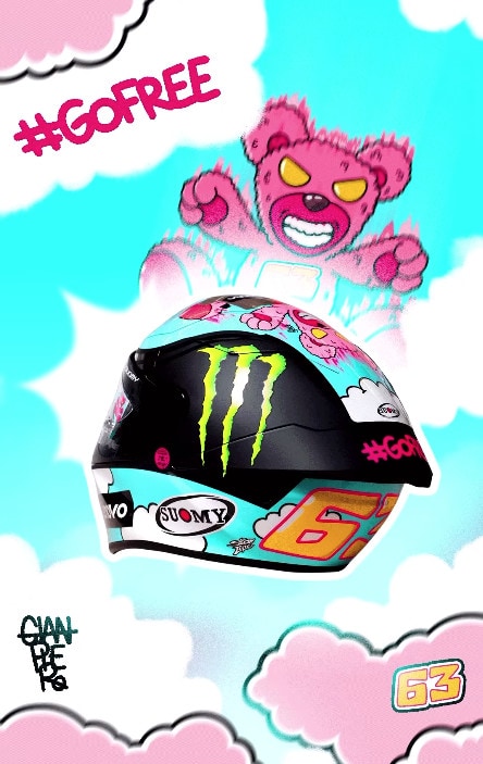 Bagnaia, il casco celebrativo per il GP di San Marino