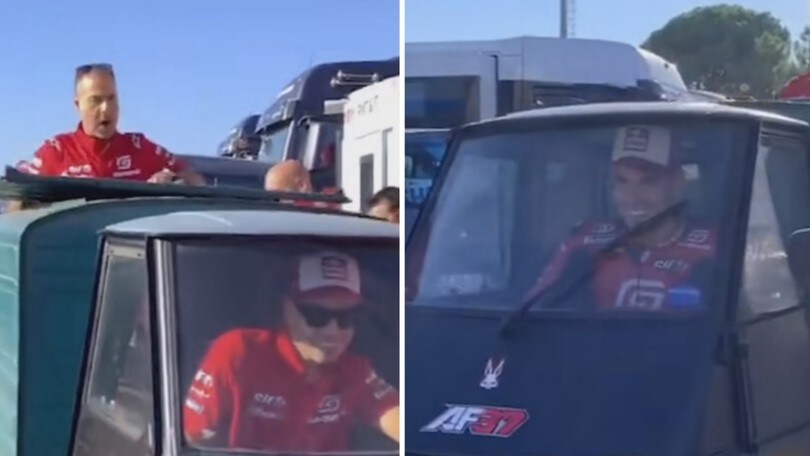 MotoGP, Augusto Fernandez gira nel paddock con un'Ape: il video