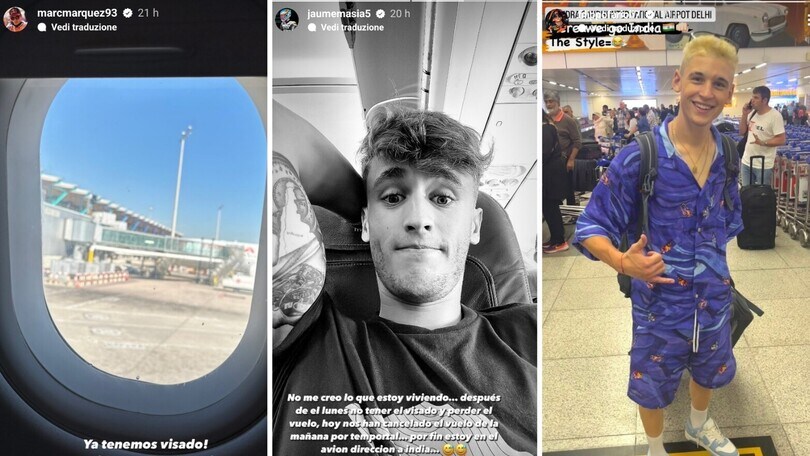 MotoGP India: caos visti, l'odissea dei piloti vista dai social