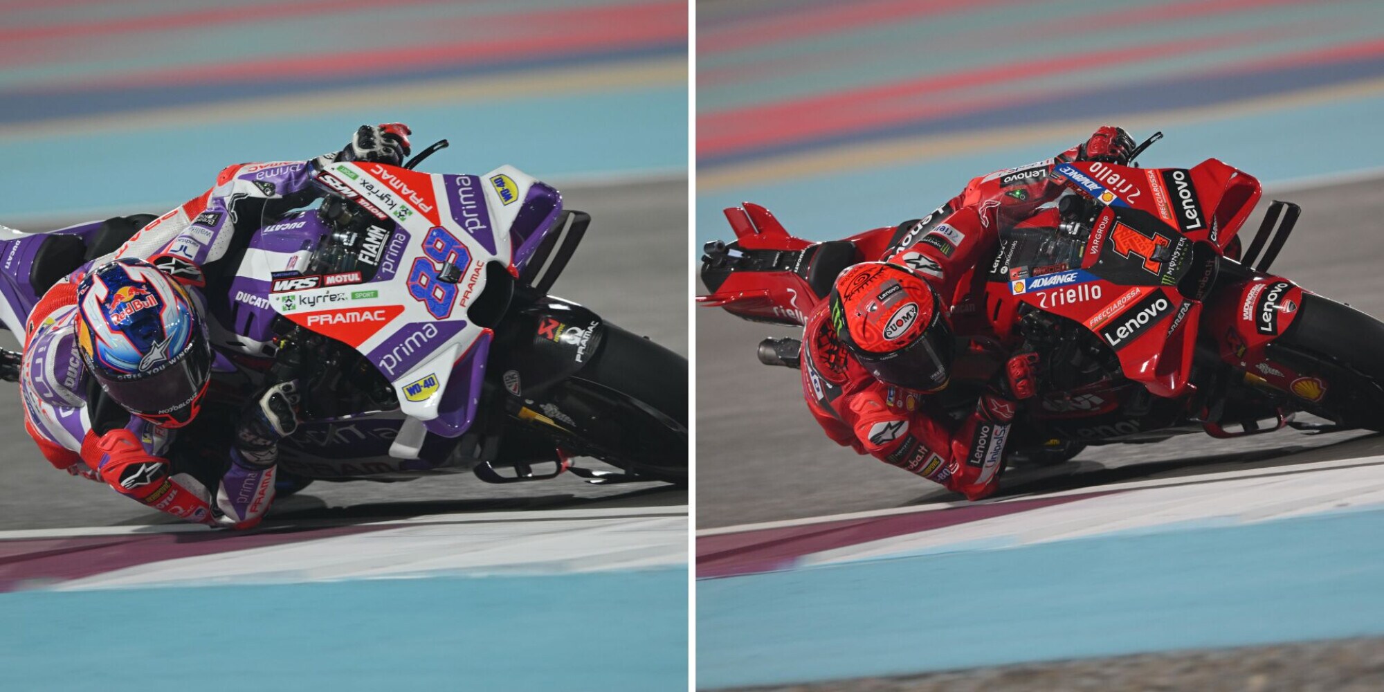 GP Qatar, venerdì in parità: marcatura a uomo tra Martin e Bagnaia