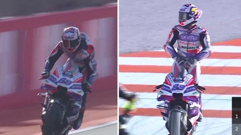 MotoGP Valencia: Jorge Martin, festeggiamento osé dopo la Sprint