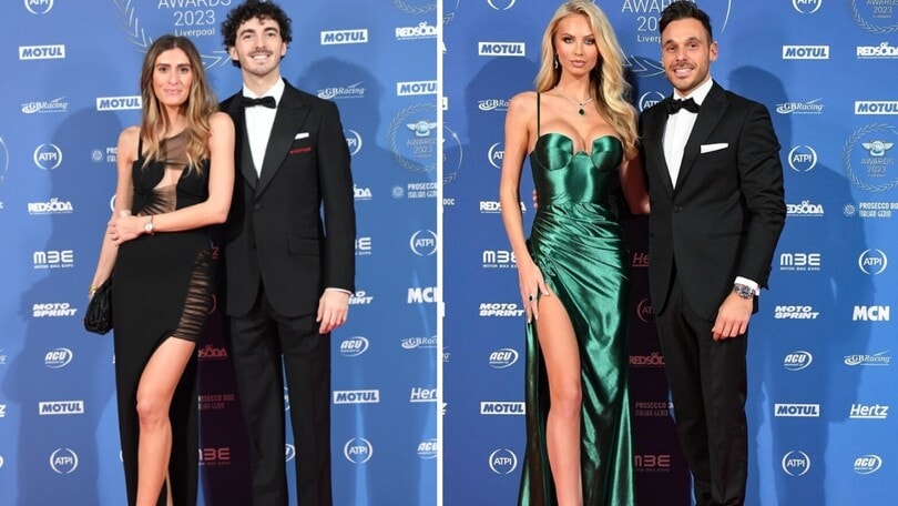 MotoGP: le fidanzate di Bagnaia e Canepa incantano i FIM Awards