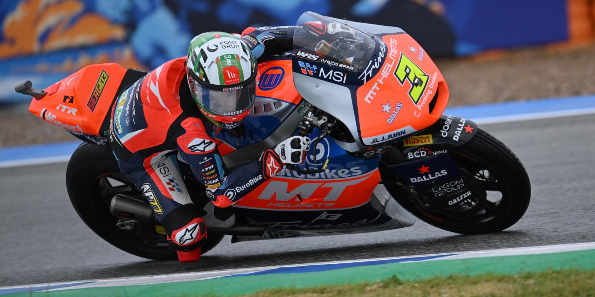 Moto2 Jerez FP2: Garcia il più veloce sotto la pioggia, secondo Arbolino