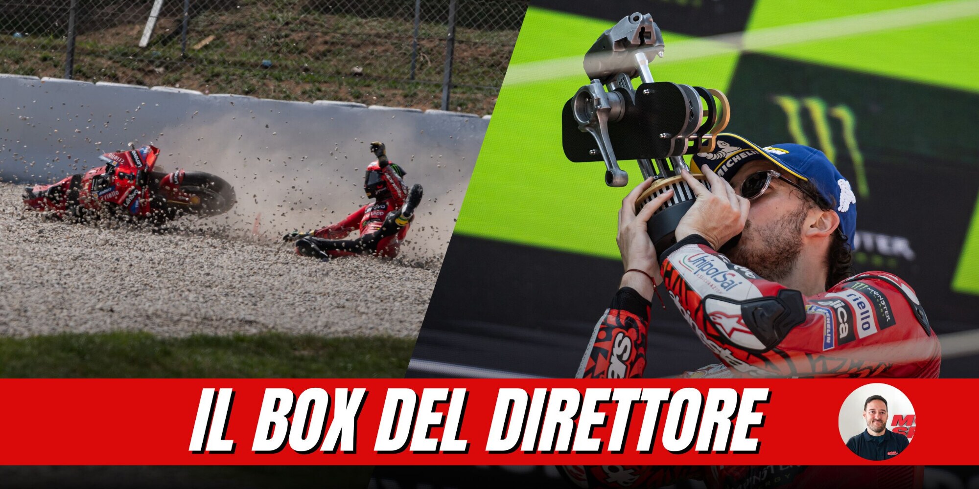 MotoGP, Bagnaia come Dr. Jekyll e Mr. Hyde a Barcellona
