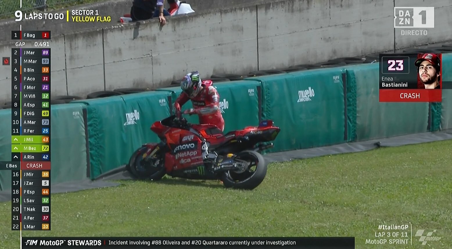 MotoGP Italia: Jorge Martin a terra nella Sprint