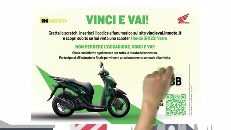 Con InMoto vinci uno scooter Honda SH125i Vetro. Scopri come