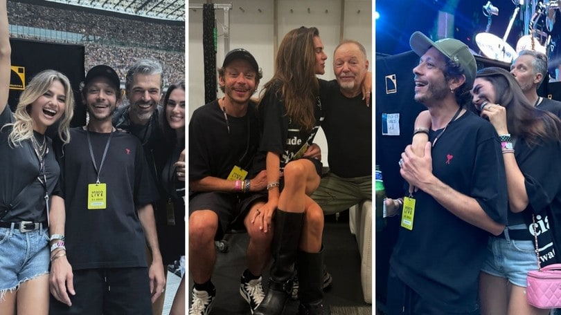 Valentino Rossi e Francesca Sofia Novello al concerto di Vasco a San Siro