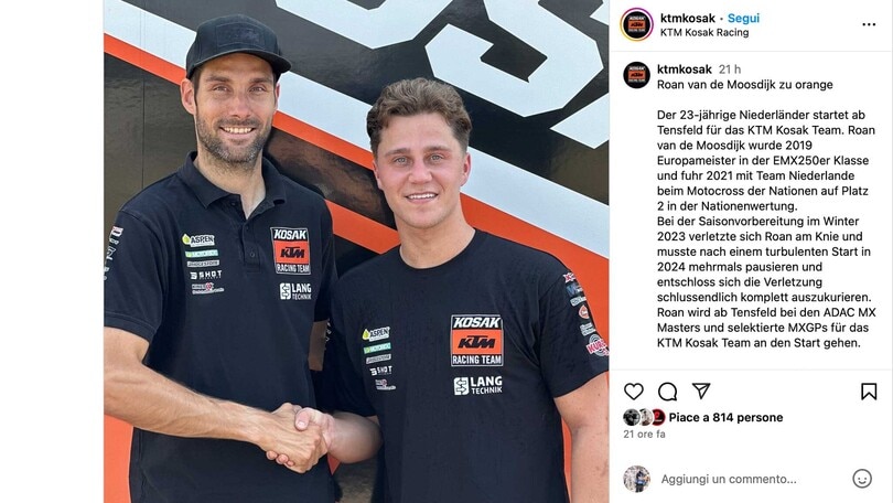 MXGP: Van De Moosdijk trova un nuovo team
