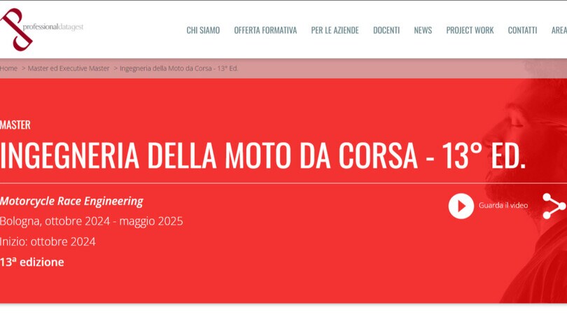 Master in Ingegneria della Moto da Corsa:  iscrizioni a tutto gas!