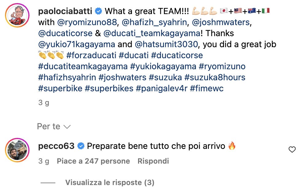 Bagnaia e il messaggio a Ducati con sguardo sognante alla 8 ore di Suzuka