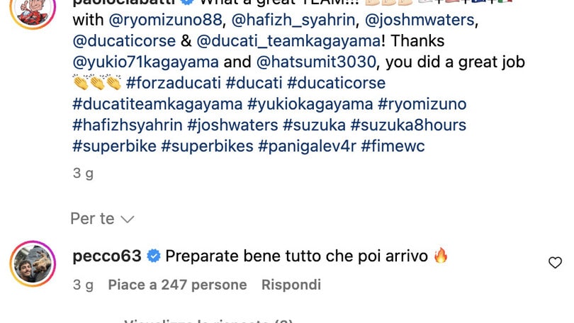 Bagnaia e il messaggio a Ducati con sguardo sognante alla 8 ore di Suzuka