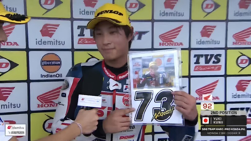 ARRC: Kunii secondo a Mandalika, in ricordo di Noguchi