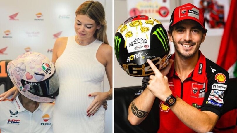 MotoGP, Misano: Bagnaia e Marini in pista con caschi speciali