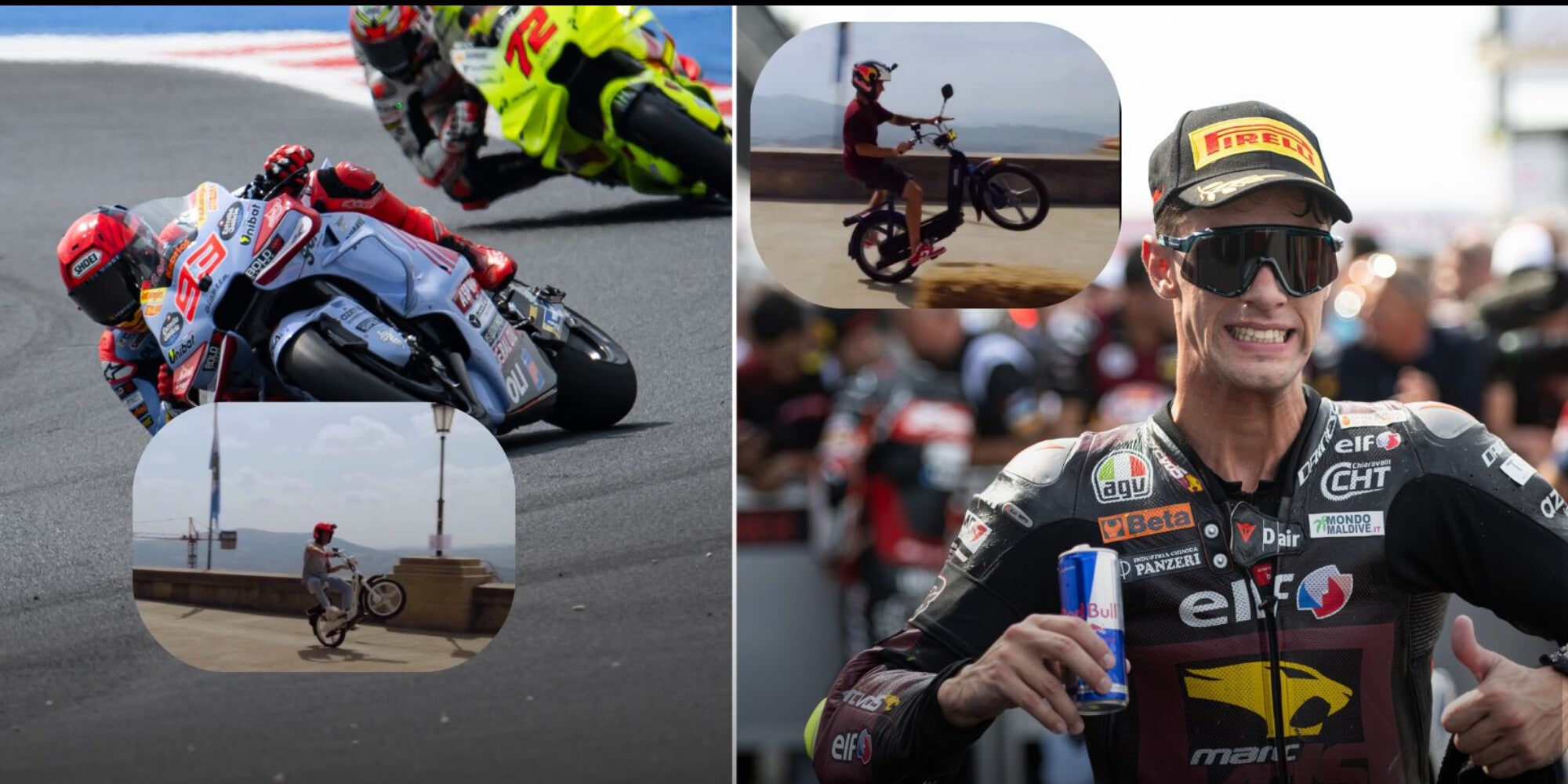 Sfide Red Bull: Marquez impenna con il Ciao