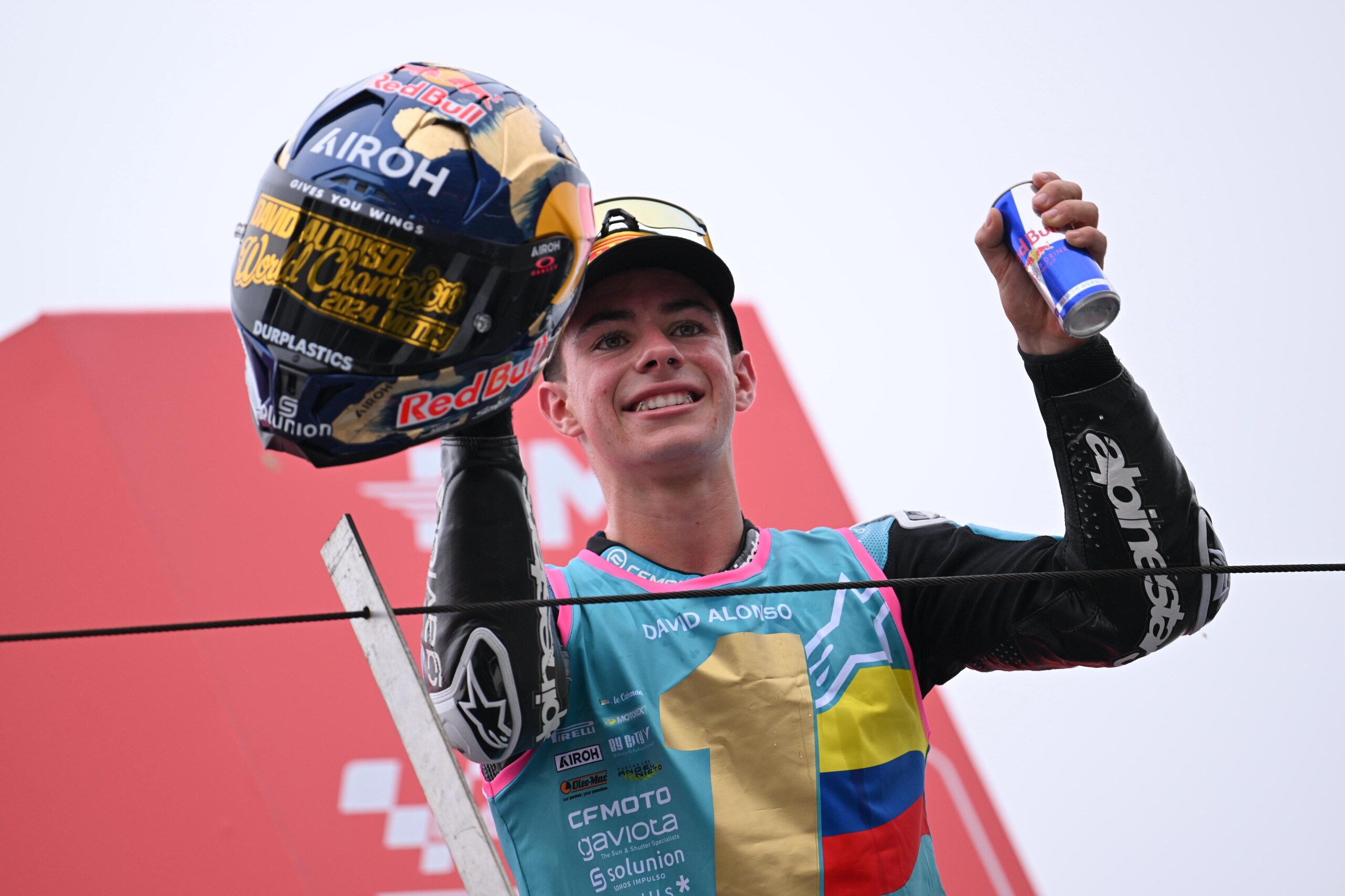 Moto3, David Alonso campione del mondo: le foto dei festeggiamenti