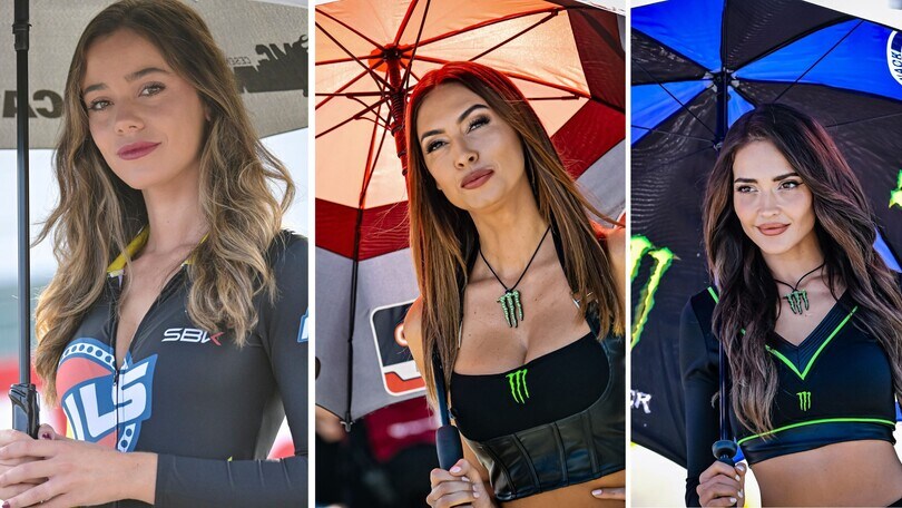 SBK: le bellissime ombrelline infiammano il paddock di Jerez