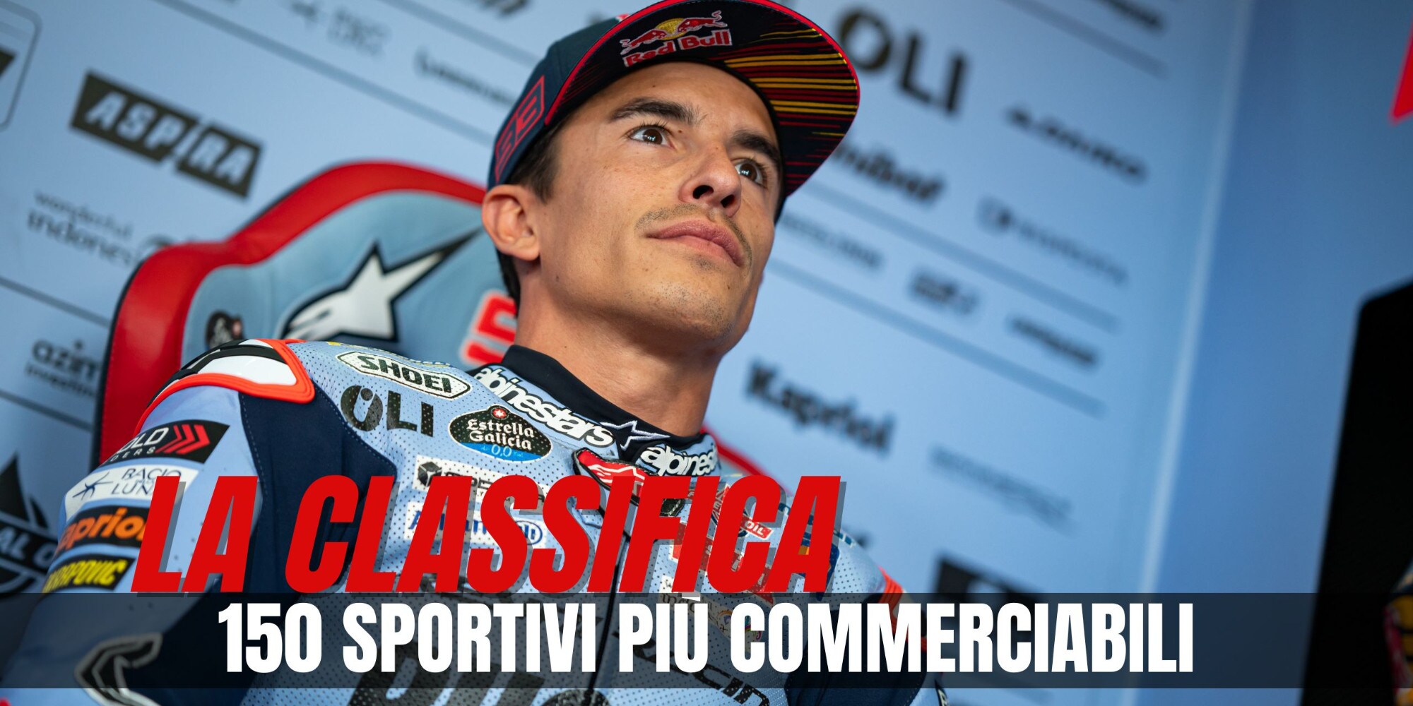Tra i 150 sportivi più commerciabili, c'è solo Marc Marquez della MotoGP