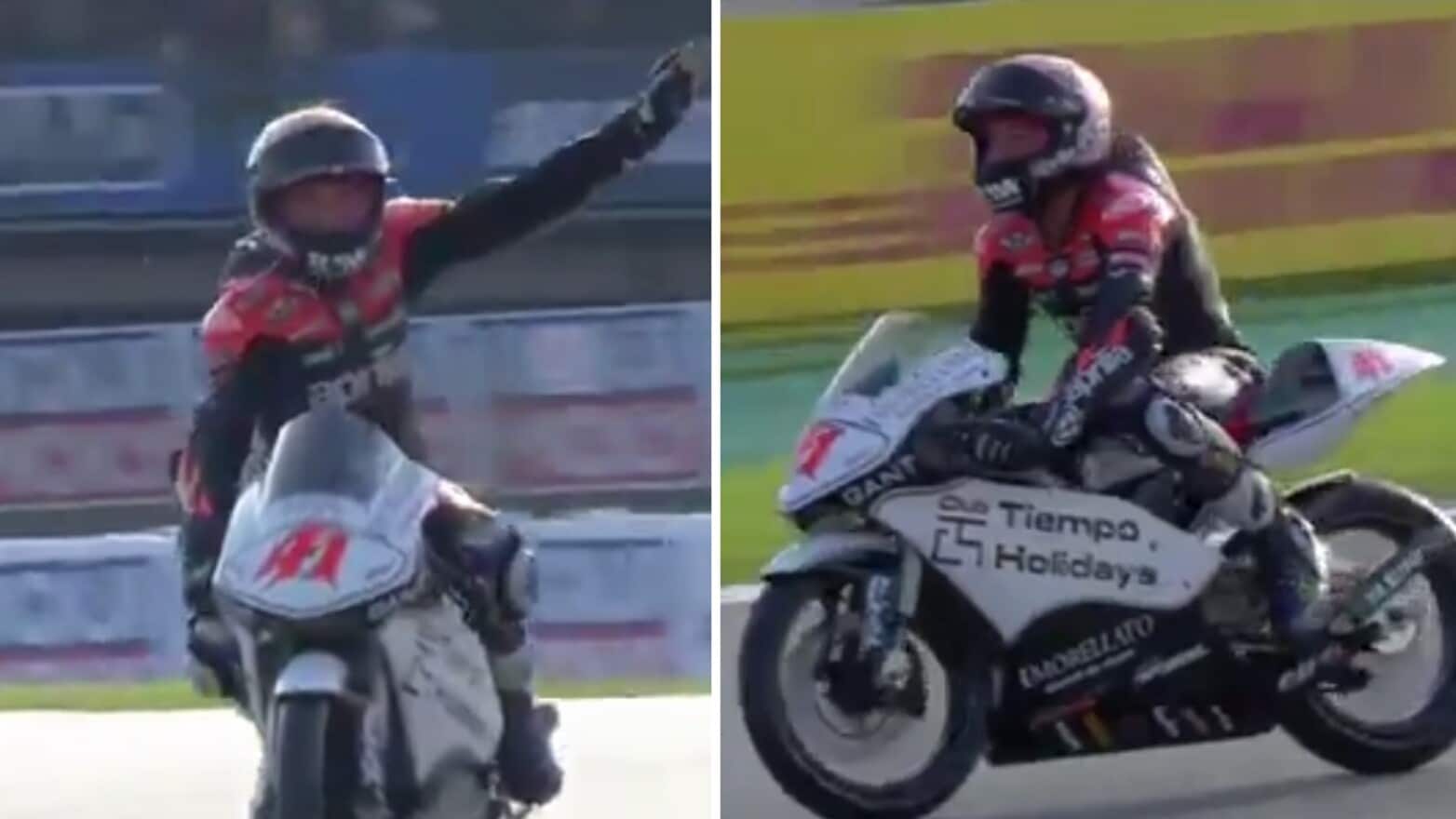MotoGP Barcellona, Aleix Espargaro emoziona nel giro d'onore