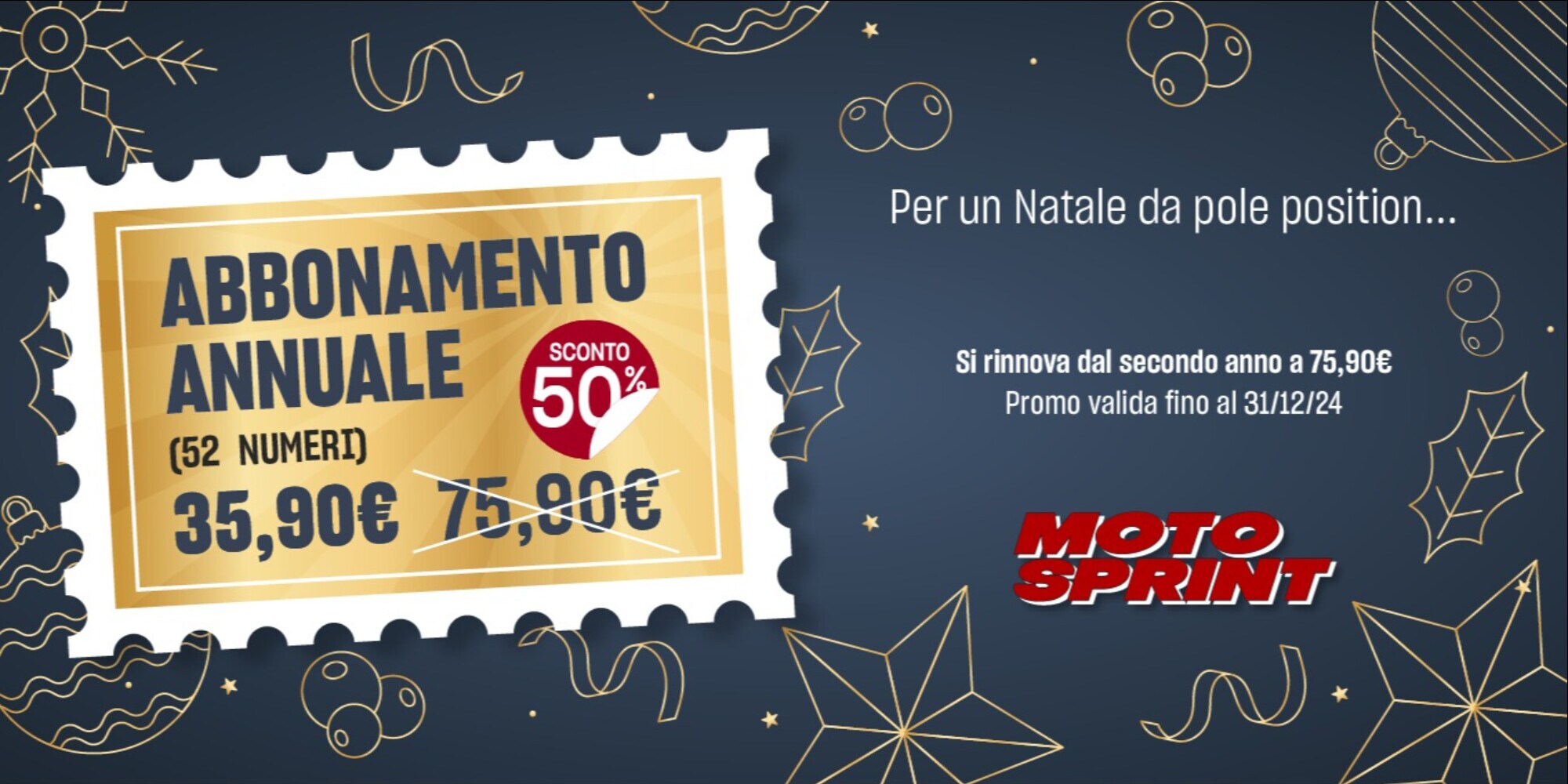 Un Natale da Pole Position con Motosprint: abbonamento annuale a metà prezzo!