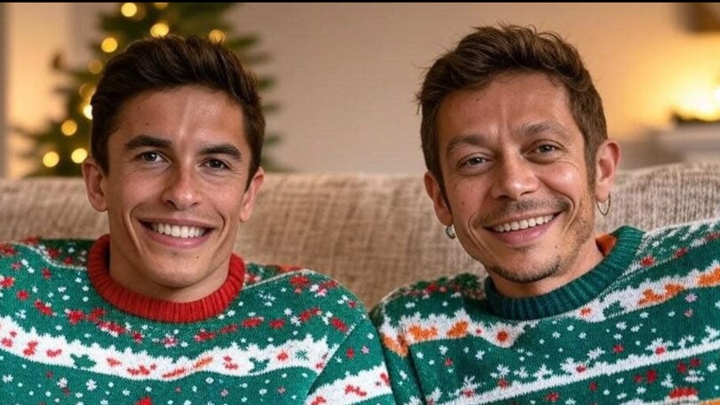 Valentino Rossi Natale con Marc Marquez, la foto virale che sta girando sui social