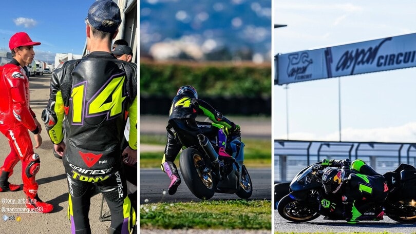 MotoGP, Tony Arbolino e Marc Marquez in pista insieme per un allenamento